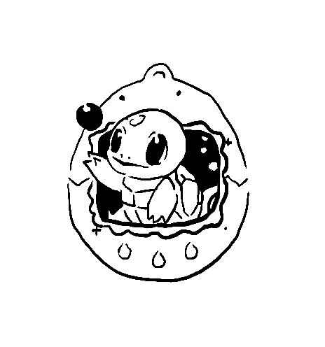 Pochoir tatouage temporaire - Pokémon Carapuce Tamagotshi