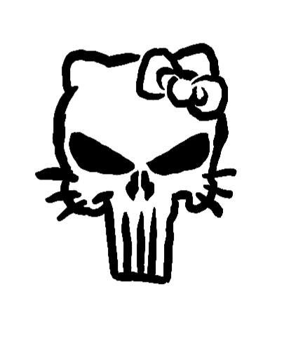 Pochoir tatouage temporaire - Crâne hello Kitti