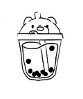 Pochoir tatouage temporaire - Ours Bubble Tea
