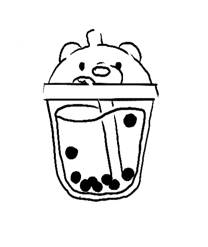 Pochoir tatouage temporaire - Ours Bubble Tea