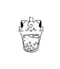 Pochoir tatouage temporaire - Pokémon Melofee Bubble Tea