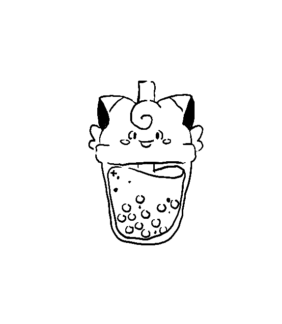 Pochoir tatouage temporaire - Pokémon Melofee Bubble Tea
