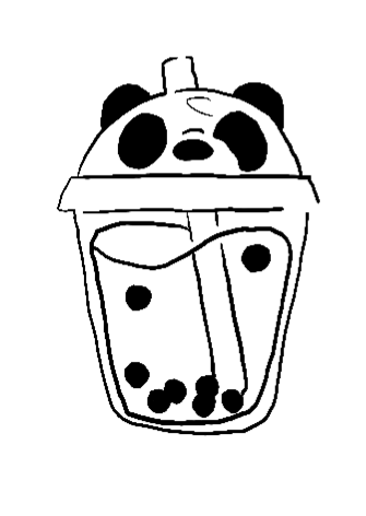 Pochoir tatouage temporaire - Panda bubble tea