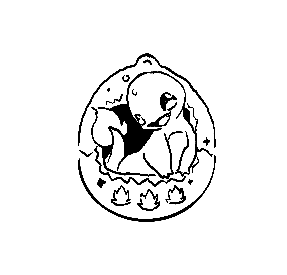 Pochoir tatouage temporaire - Pokémon Salamesh Tamagotshi