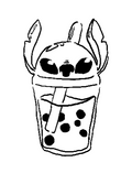Pochoir tatouage temporaire - Stitch bubble tea